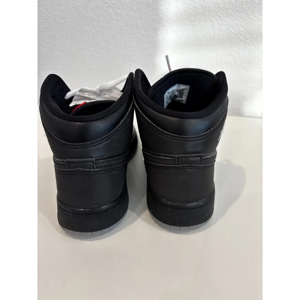 Nike Air Jordan 1 Mid 6.5Y Black On Black Youth GS Womens 8 Retro Sneakers - Picture 10 of 13
